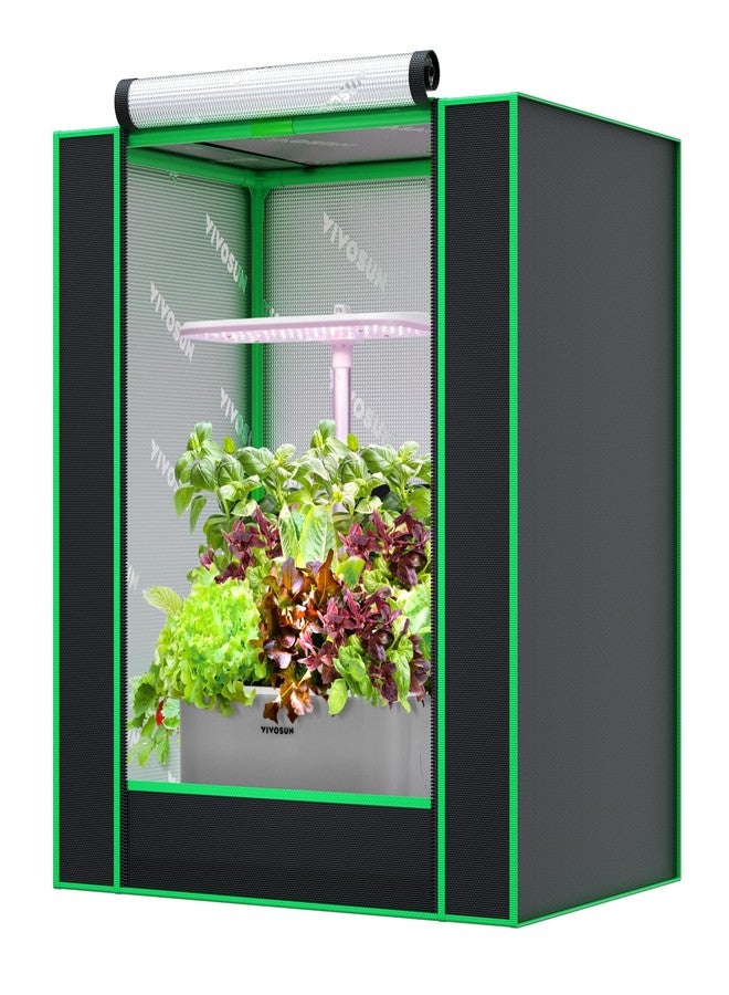 VIVOSUN Small Grow Tent for Aerogarden, Hydroponics Growing System, 20”x14”x21” Highly Reflective Mylar Indoor Grow Tent with Sealed Bottom Design, Ventilation Window and Cable Hole Port - Image 1